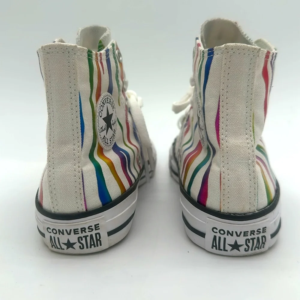 Converse Chuck Taylor Metallic Rainbow Stripe All Star Sneakers Junior Size US 4
